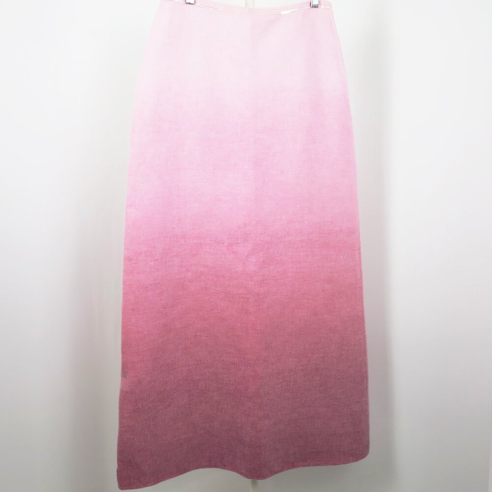 Banana Republic Pink Cotton Cashmere Blend Ombré Maxi Skirt Made in Italy 6 NWT